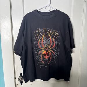 American Eagle AE Boxy KISS Halloween Graphic Tee T-Shirt Spider Black XL NEW